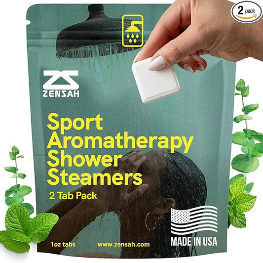 Zensah Sport Shower Steamers - Relaxing Aromatherapy, USA Made with Natural Eucalyptus Essential Oil, Travel Friendly, Self Care, Colds, Easter Basket Stuffers for Runners and Muscle Recovery