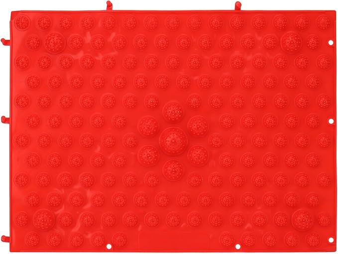 Acupressure Mat for Feet - TPE Reflexology Foot Massager Pad, Non-Slip & Lightweight for Home, Yoga, Bathroom Use (Red)