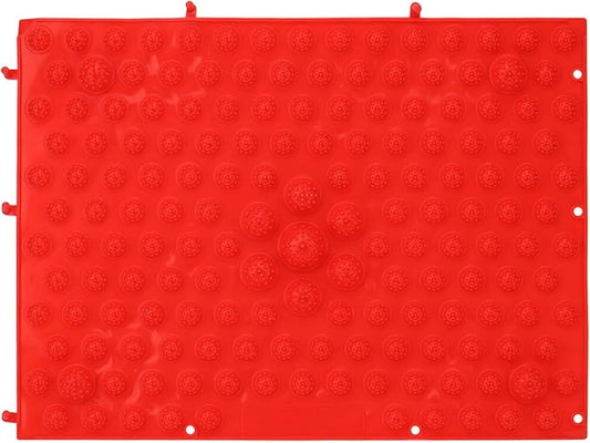 Acupressure Mat for Feet - TPE Reflexology Foot Massager Pad, Non-Slip & Lightweight for Home, Yoga, Bathroom Use (Red)