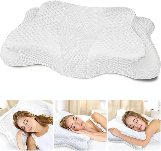 Memory Foam Pillow, Cervical Pillow for Neck and Shoulder Pain Relief, Ergonomic Contour Bed Pillow, Soft for Side Sleep Stomach Sleeping and Back Sleeper