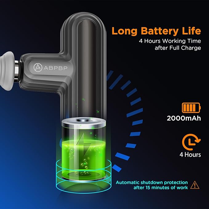 Mini Massage Gun, Pocket-Sized Deep Tissue Massager Gun, Portable Percussion Muscle Massager Gun, Convenient, Easy and Practical, Ultra Small & Quiet Muscle Massage (Dark Grey)