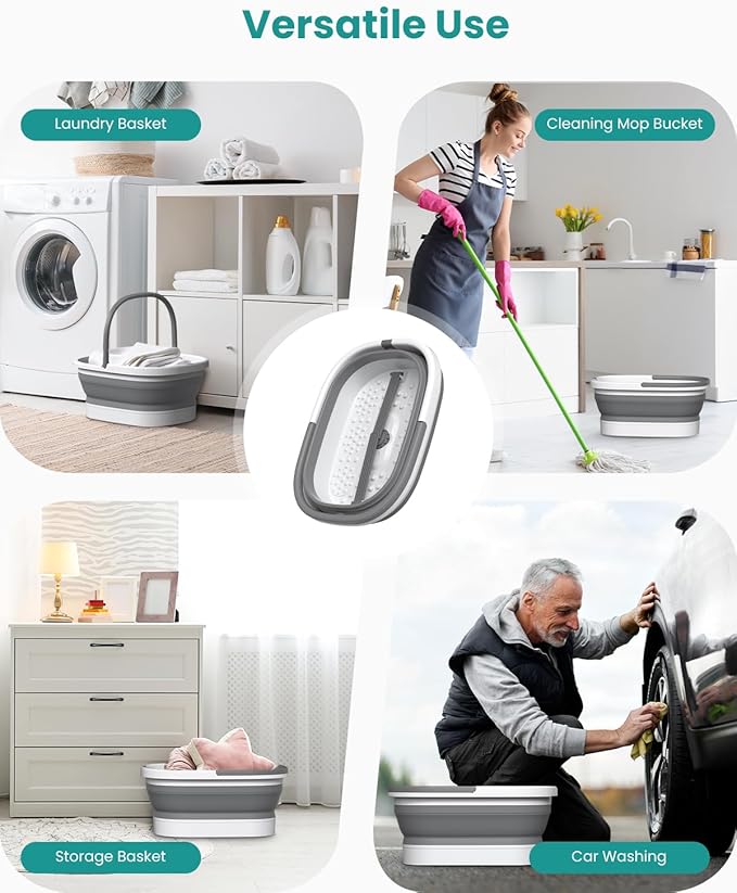 Nekteck Foot Soaking Tub Collapsible Bucket for Foot Bath Soak Tub, Foot Basin Foot Soaker with 138 Acupressure Nodes and Pumice Stone for Feet Massager Pedicure Foot Spa, Gifts for Men Women Dad Mom