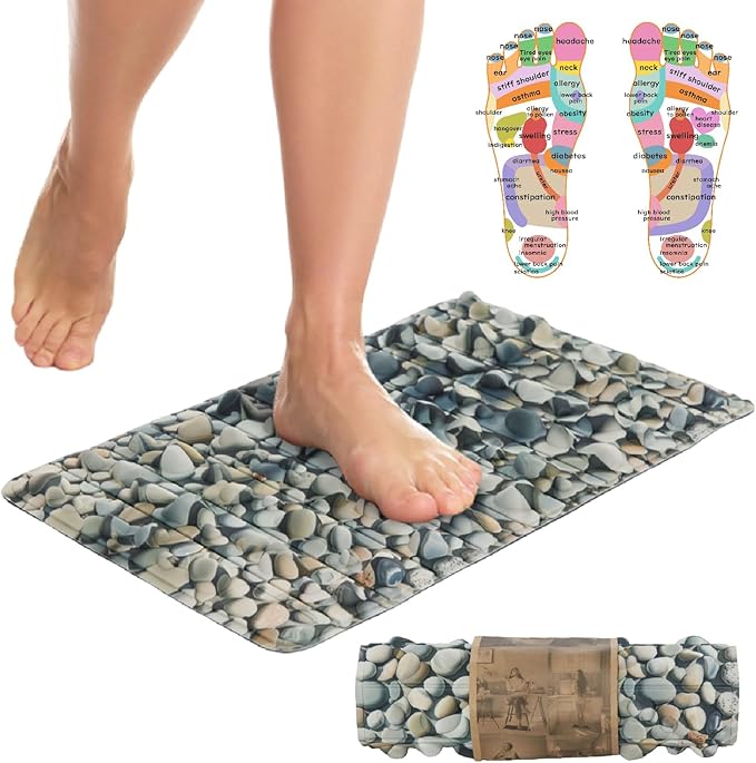 Foot Massager Mat | Relieve Foot Pain Plantar Fasciitis Heel Arch Pain & Stress - Travel Reflexology Mat
