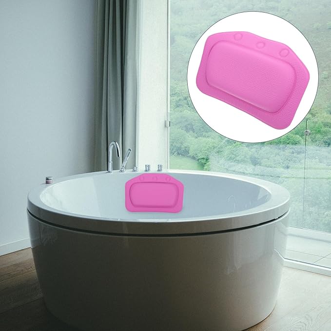 Zerodeko Spa Bath Pillow Tub Accessory with Suction Cups, PVC Foam Head Neck Rest Shoulder Support, Soft Purple Bathtub Cushion for Home and Hotel Spa Relaxation
