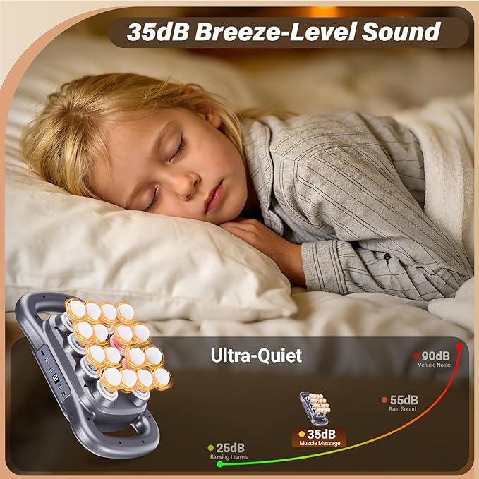 16 Head Massage Gun Deep Tissue, 2026 Upgrade Back Muscle Massager with 9 Modes & 9 Intensities,2600mAh,6H Runtime Quiet Percussion Massager for Legs, Waist, Back Muscle Pain Relief