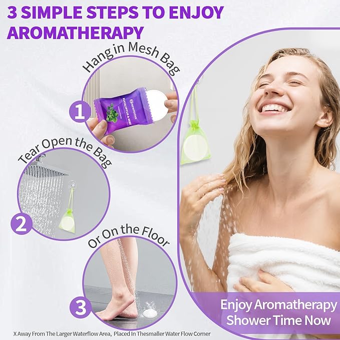 Shower Steamers Aromatherapy Birthday Gifts for Women & Men Set, 8-Pack Shower Bombs Organic Essential Oil, Easter Basket Stuffers for Teens, Spa Relaxing Purple Gifts for Wife Girlfriend