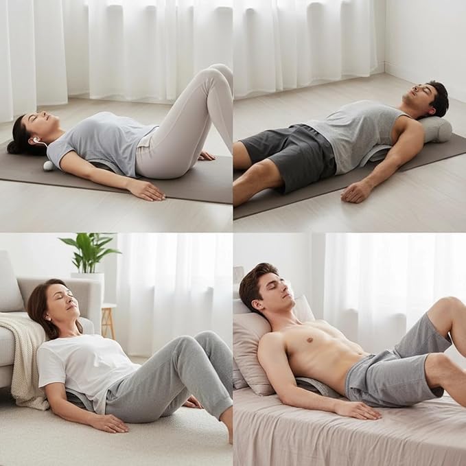 Back Stretcher for Lower Back Pain Relief, Adjustable Lumbar Traction Device, Spinal Decompression Board with Acupressure Points, Posture Corrector for Women and Men