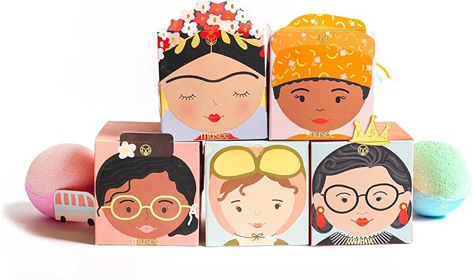 Musee Women of Change Bath Bomb Gift Set - 5 Organic, Paraben & Sulfate Free Bath Bombs for Mothers Day, Teens & Sensitive Skin