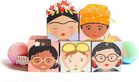 Musee Women of Change Bath Bomb Gift Set - 5 Organic, Paraben & Sulfate Free Bath Bombs for Mothers Day, Teens & Sensitive Skin