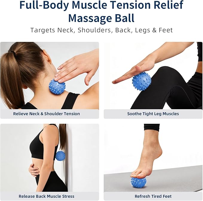 Extra-Large Acupressure Foot Massage Mat 27 Inches, Silicone Foot Pressure Point Pad with 2 Massage Balls, Foot Reflexology Mat with Magnetic Therapy for Stress Relief, Home & Gym Use (Blue)