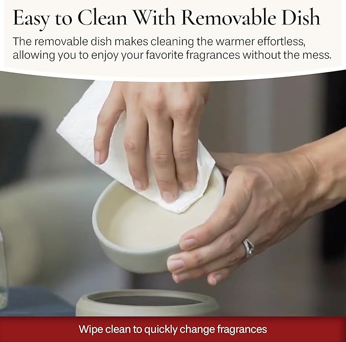 Candle Warmers ETC 2-in-1 Candle and Fragrance Warmer for Warming Scented Candles or Wax Melts and Tarts with to Freshen Room, Whitewashed Bronze