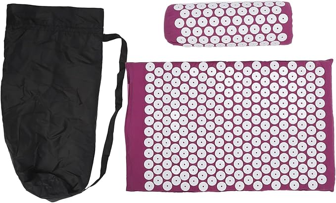 ZJchao Acupressure Mat Set, Muscle Relaxation Stress Reduction Acupuncture Pillow and Mat Kit Point for Sleeping Aid & Recovery