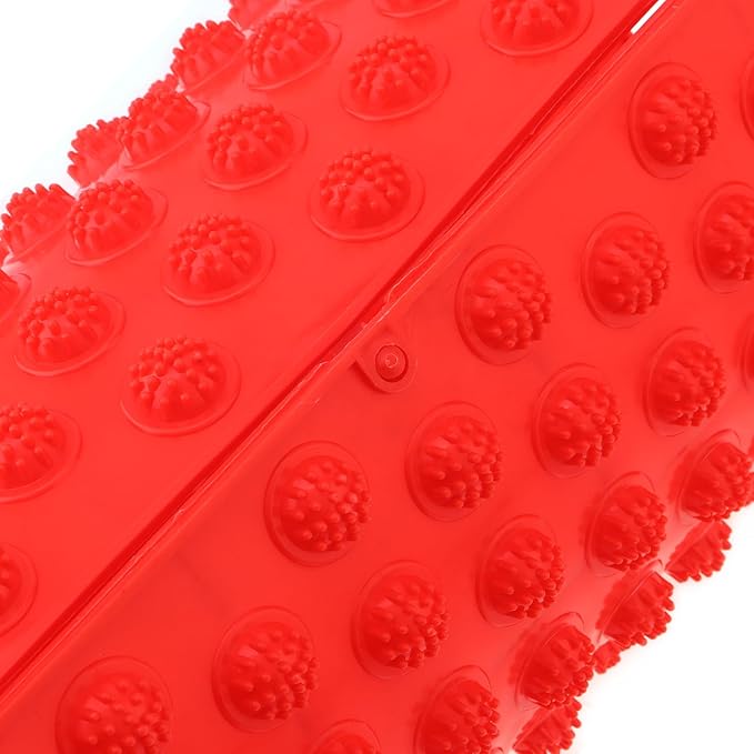 Acupressure Mat for Feet - TPE Reflexology Foot Massager Pad, Non-Slip & Lightweight for Home, Yoga, Bathroom Use (Red)