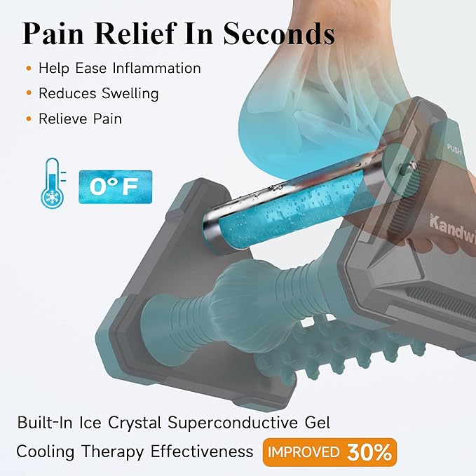 Icing Plantar Fasciitis Relief in Seconds, Foot Massager for Circulation and Pain Relief, Reflexology Massage Tools with Ice Pack, Foot Roller for Neuropathy Pain Relief, Foot Health, Green