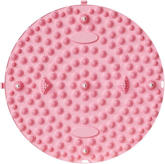 Foot Massager Mat, Acupressure Foot Pain Relief Mat Foot Yoga Massage Finger Press pad Muscle Relaxation Circular Exercise pad TPE Material for Foot Relaxation (Pink 35CM)