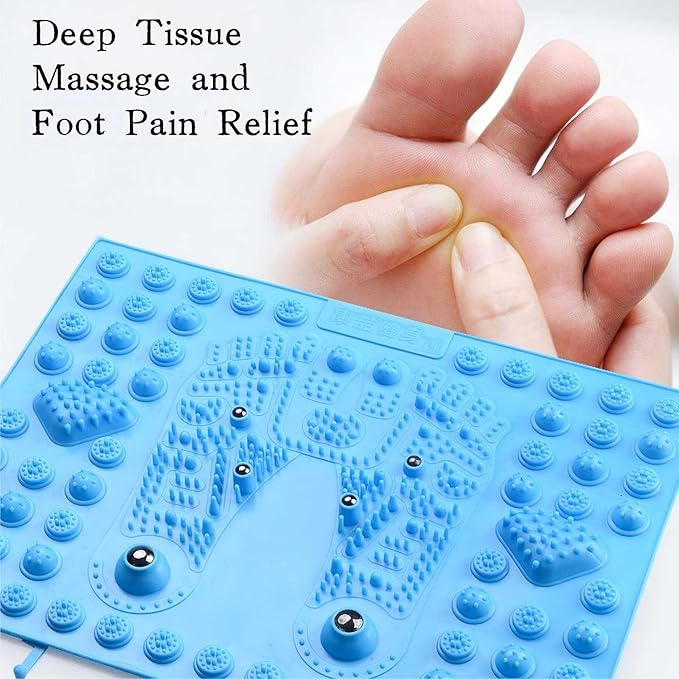 Acupressure Foot Massage Mat with 6 Magnetic Beads, Reflexology Pressure Relief Pad, Thickened Magnetic Therapy Mats for Home and Office Use