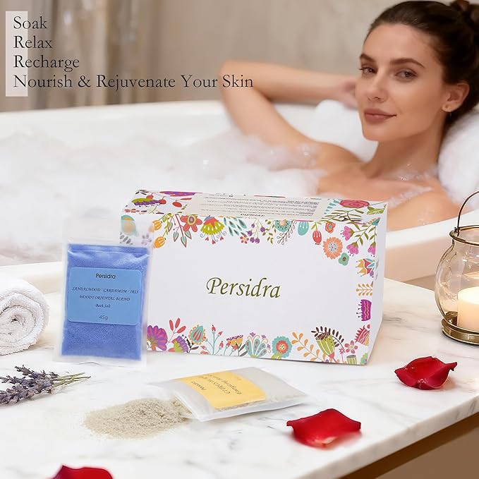 Bath Salts Gift Set - 20 PCS Relaxing Aromatherapy Spa Set for Women, Individually Packaged Bathing Alternative to Epsom Salt for Christmas Birthday, Mixed Scents,Natural Sea Salts