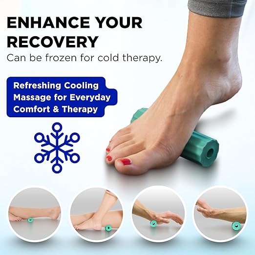 THERABAND Foot Roller for Foot Relief, Massage Ball Roller for Arch Discomfort, Plantar Fasciitis Treatment, Heel Spurs Reliever, Tired Feet, Best Foot Massager with Ridges for Self Myofascial Release