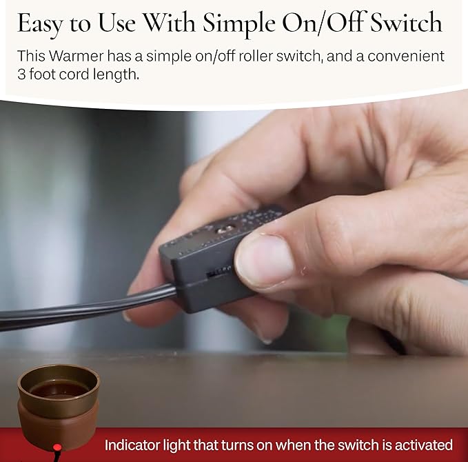 Candle Warmers ETC 2-in-1 Candle and Fragrance Warmer for Warming Scented Candles or Wax Melts and Tarts with to Freshen Room, Whitewashed Bronze