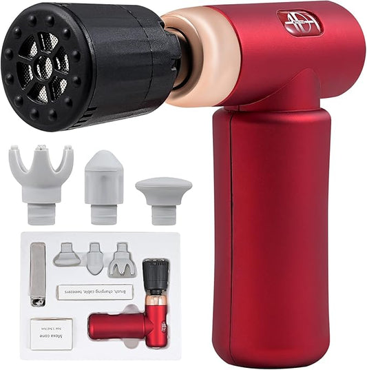 Deep Tissue Massage Gun, Back Massage Gun for Pain Relief, Replacement Heads for Moxibustion to Relieve Body Fatigue, Red