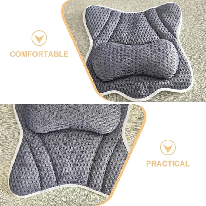 Zerodeko Bathtub Pillow with 6 Suction Cups Mesh Bath Tub Pillow Headrest Neck Support for Soaking Tub Spa Relaxation Bathroom Accessory