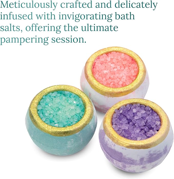 Crystal Bath Bombs Gift Set (6 Pack) – Aromatherapy Geode Fizzies with Nourishing Bath Salts – Lavender, Eucalyptus Mint & Citrus – Spa Gifts for Women, Relaxation & Moisturizing