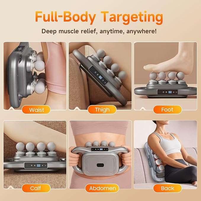 16-Head Massage Gun Set, Deep Tissue Percussion Massager with 9 Modes & 9 Intensity Levels, Quiet Muscle Massage Gun for Back, Shoulders, Legs, Foot, and Body Muscle Pain Relief