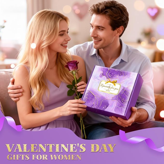 Easter Gifts for Her, Bath Gift Set for Women, Birthday Gifts for Wife Women Sister Mom Auntie Grandma Friends, Relaxing Spa Self Care Lavender Bath Bombs Set﻿