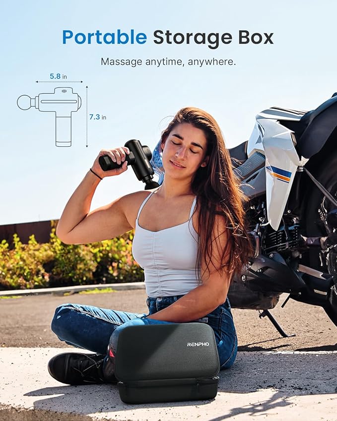 RENPHO Massage Gun Deep Tissue, Percussion Handheld Neck Massager FSA Eligible, Electric Mini Back Massagers with Carry Case for Athletes Men Women, HSA, Active