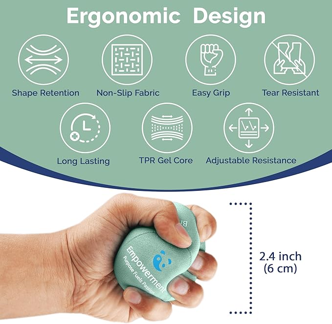 Mind & Body Stress Balls for Adults - Multi-Density Squeeze Balls for Hand Therapy & Grip Strengthening - Stress & Anxiety Relief - Soft to Triple Density Options