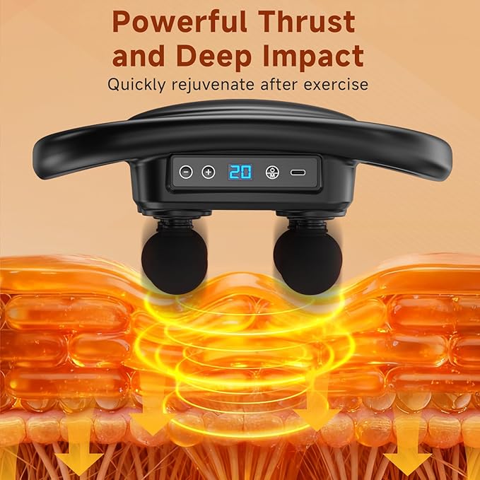 AERLANG Massage Gun Deep Tissue Muscle Massager,Back Massager for Pain Relief,Percussion Multi-Head Massage Gun Tool Handheld Messager with 9 Levels & 4 Modes Gifts for him her Dad mom