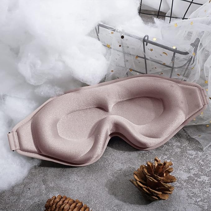 Sleep Mask, 3D Deep Contoured Eye Covers for Sleeping, 99% Block Out Light Eye Mask,Zero Pressure Cup Blindfold for Men Women, with Adjustable Strap for Sleeping, Yoga, Traveling (Pink)