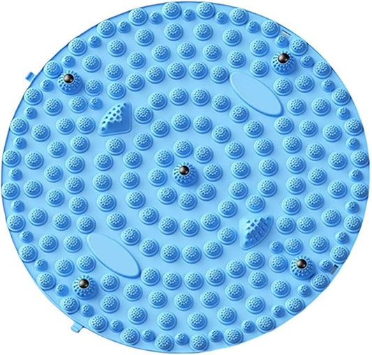 Foot Massager Mat, Acupressure Foot Pain Relief Mat Foot Yoga Massage Finger Press pad Muscle Relaxation Circular Exercise pad TPE Material for Foot Relaxation (Blue 37CM)