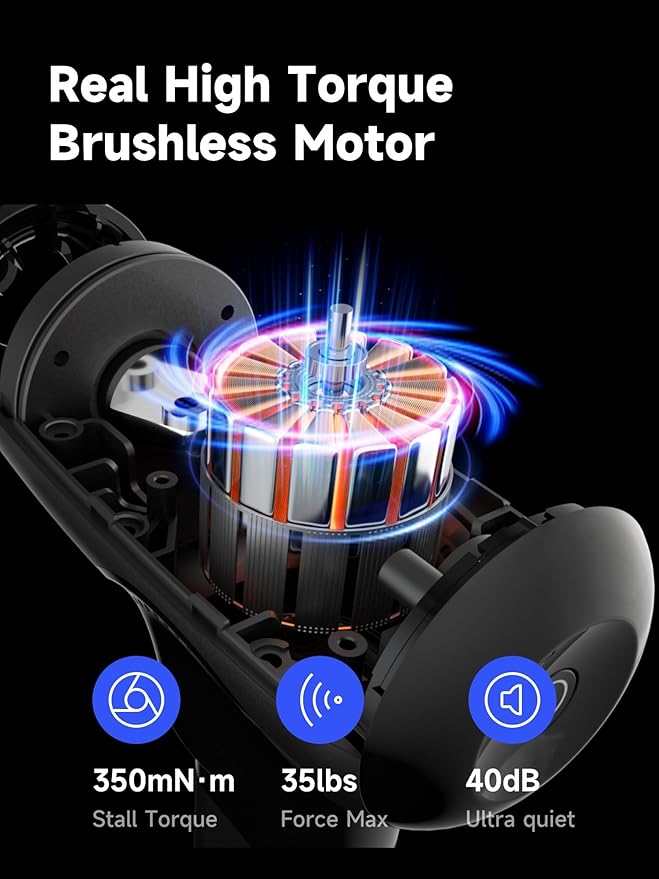 Massage Gun Deep Tissue with Heat Head, Handheld Muscle Back Massager with Carry Case, Portable Percussion Massager Gun with 6 Replacements for Athletes Pain Relief