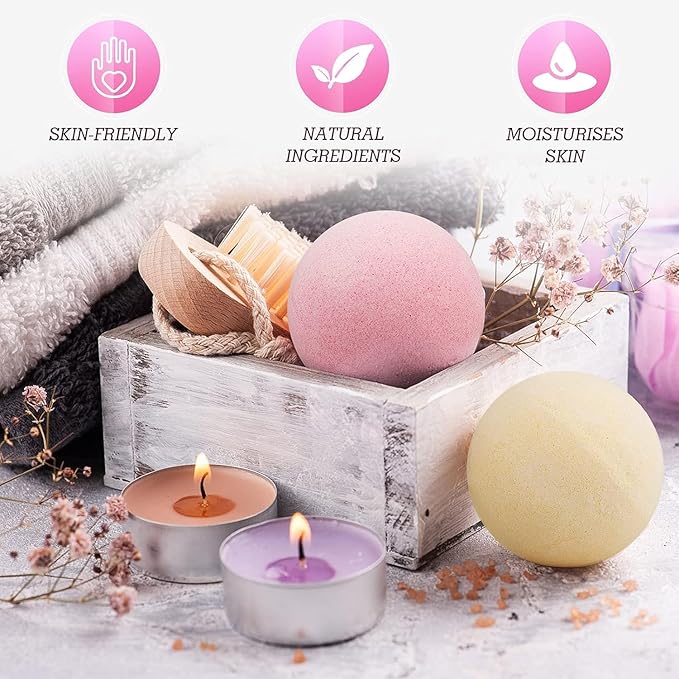 Organic Bath Bombs Women,Nature Bath Bombs for Women Relaxing,Lush Bath Bomb Gift Set