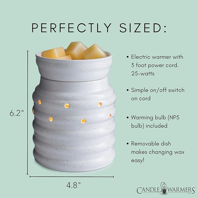 Candle Warmers ETC. Illumination Fragrance Warmer- Light-Up Warmer for Warming Scented Candle Wax Melts and Tarts or to Freshen Room, Farmhouse Milkjug