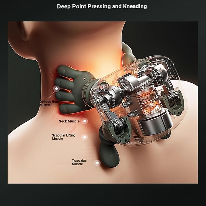 Shoulder and Neck Massager, Neck Massager with Heat and Fingers, Relieves Muscle Pain, Shoulder Massager for Pain Relief Deep Tissue,Electric Back Massagers