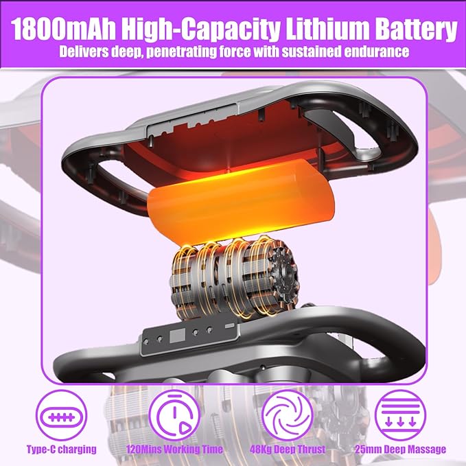 Massage Gun Deep Tissue with 16 Heads, 9 Modes & 9 Levels – Full Body Muscle Massager for Fascia, Electric Percussion Massager Gun for Muscles