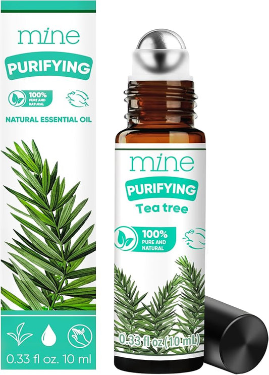 Mine Tea Tree Essential Oil Roll On - 100% Natural Tea Tree Oil for Skin, Face