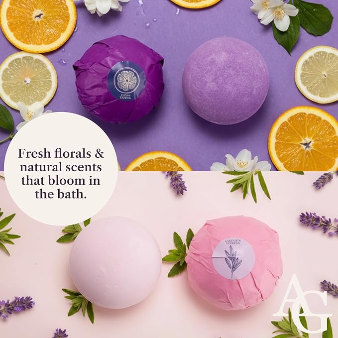 Bath Bombs Set 7 pcs - Gift Set for Women, 200g Extra Large Oversized, Mineral Bath Bombs for Sensitive Skin, Gift Set or Birthday or Mothers Day, Gift Box Idea for Her