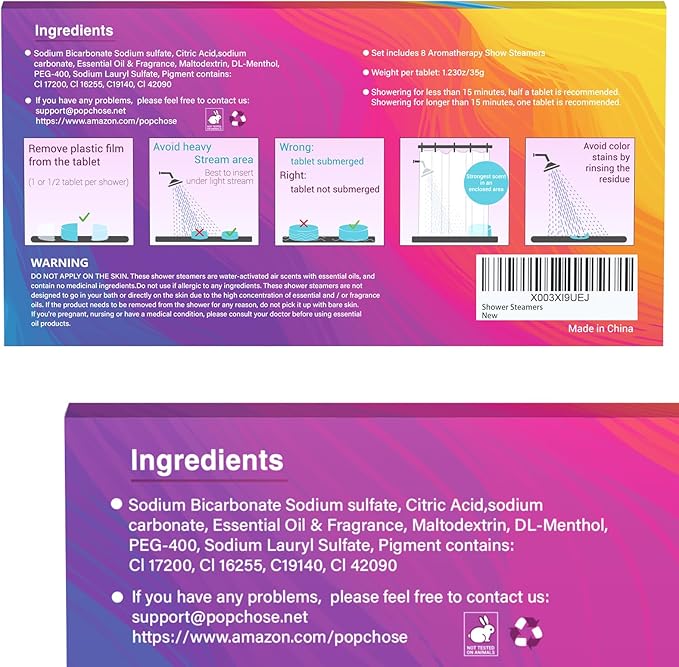 POPCHOSE Shower Steamers Aromatherapy - 8 Pack Shower Bombs for Self Care & SPA - Birthday Gifts for Women, Prizes, Mother's Day Gifts for Her- Teen Girl Gifts Trendy Stuff Easter Gifts