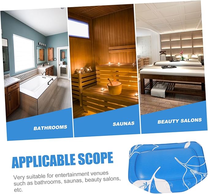 FRCOLOR Comfortable Bath Pillow for Tub Soft Foam Head Support Suction Cups Easy to Clean for Relaxing Bathing Experience for Spa and Home Use