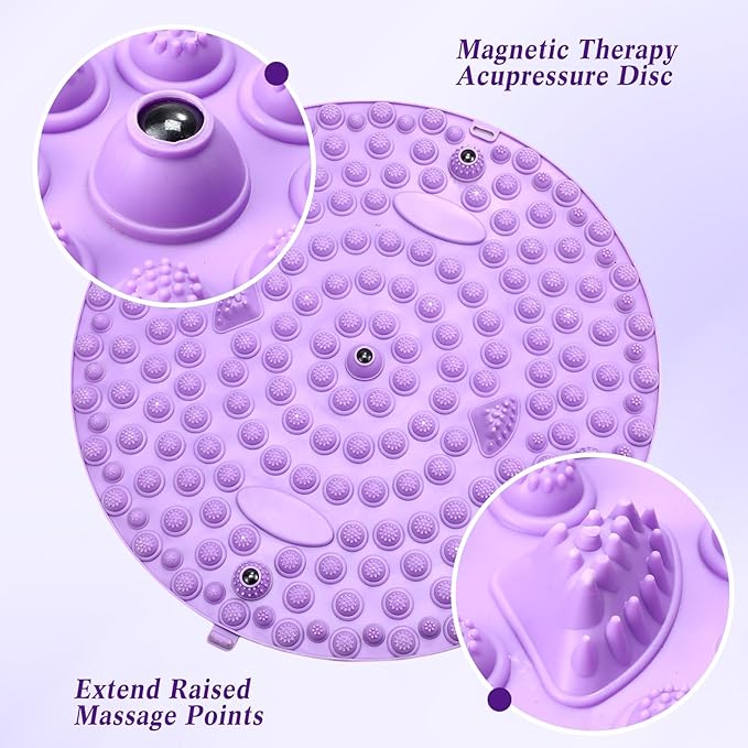 4 Pack Foot Massager Mat Foot Reflexology Pad with Magnetic Relaxation Massage Feet Pressure Point Pad Anti Fatigue Walk Stone Acupoint Mat Particle Portable Massage Tool(Mixed Colors)