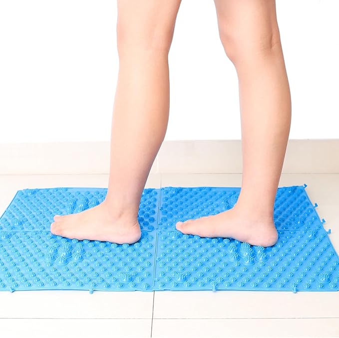 Acupressure Mat for Feet - TPE Reflexology Foot Massager Pad, Non-Slip & Lightweight for Home, Yoga, Bathroom Use (Red)