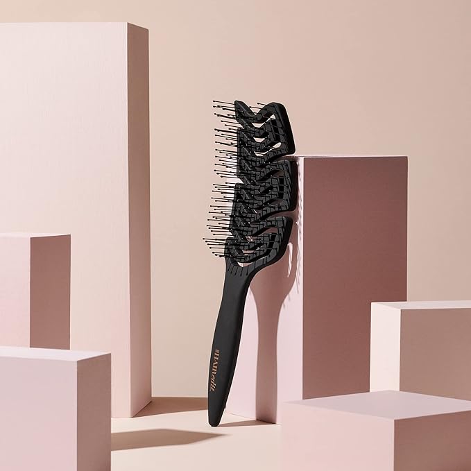 The Hair Edit Detangle & Massage Brush Wet & Dry Brush With Ergonomic Paddle, Non Slip Grip Scalp Massager with Soft Flexible Bristles, Anti-Breakage Hairbrush for Thick, Curly, Straight, Fine Hair