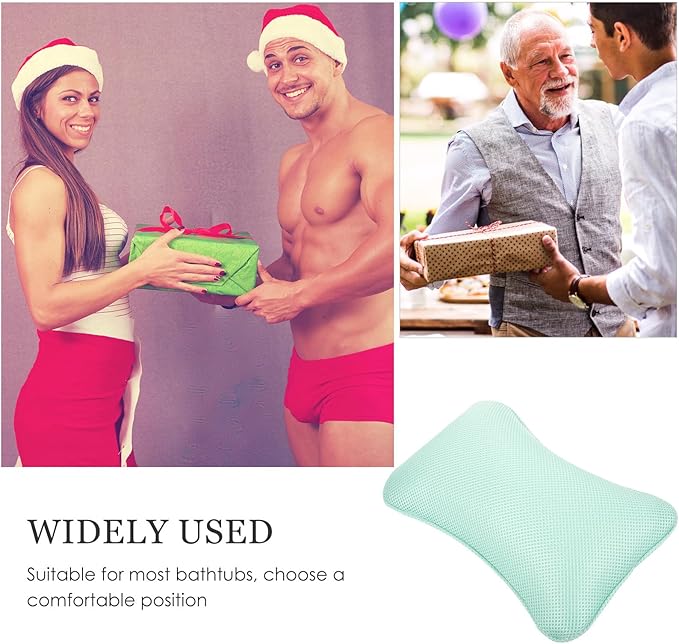 NOLITOY Bath Pillow for Tub with 3D Mesh and Suction Cups, Washable Bathroom Spa Headrest Cushion for Bathtub Relaxation and Sauna Use, Comfortable Support for Home and Hotel Random Color
