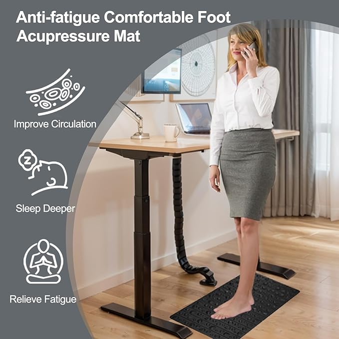 Portable Feet Acupressure Mat, Foldable Foot Massager Mat, Pressure Point Massage Pad, Anti Fatigue Office Standing Desk Stand Up Pad, Relieve Foot Pain(27.6"x16.7")
