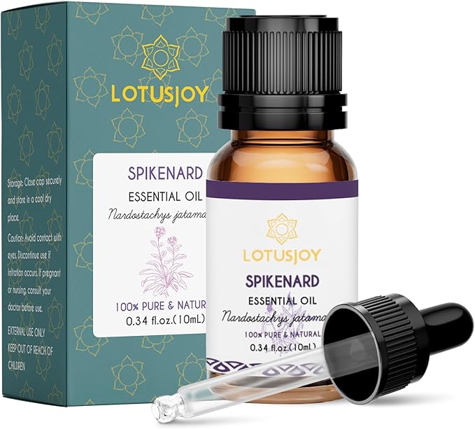 100% Pure Spikenard Essential Oil 0.34 Fl Oz, Natural Spikenard Oil in Amber Glass Bottle with Dropper for Diffuser Massage Skin Care DIY