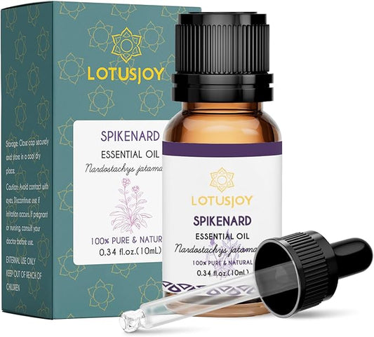 100% Pure Spikenard Essential Oil 0.34 Fl Oz, Natural Spikenard Oil in Amber Glass Bottle with Dropper for Diffuser Massage Skin Care DIY