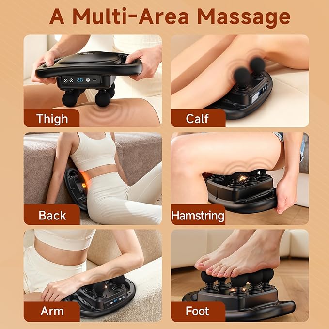 AERLANG Massage Gun Deep Tissue Muscle Massager,Back Massager for Pain Relief,Percussion Multi-Head Massage Gun Tool Handheld Messager with 9 Levels & 4 Modes Gifts for him her Dad mom